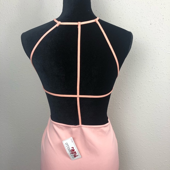 NWT coral strappy cut out back sexy party dress - Picture 6 of 8